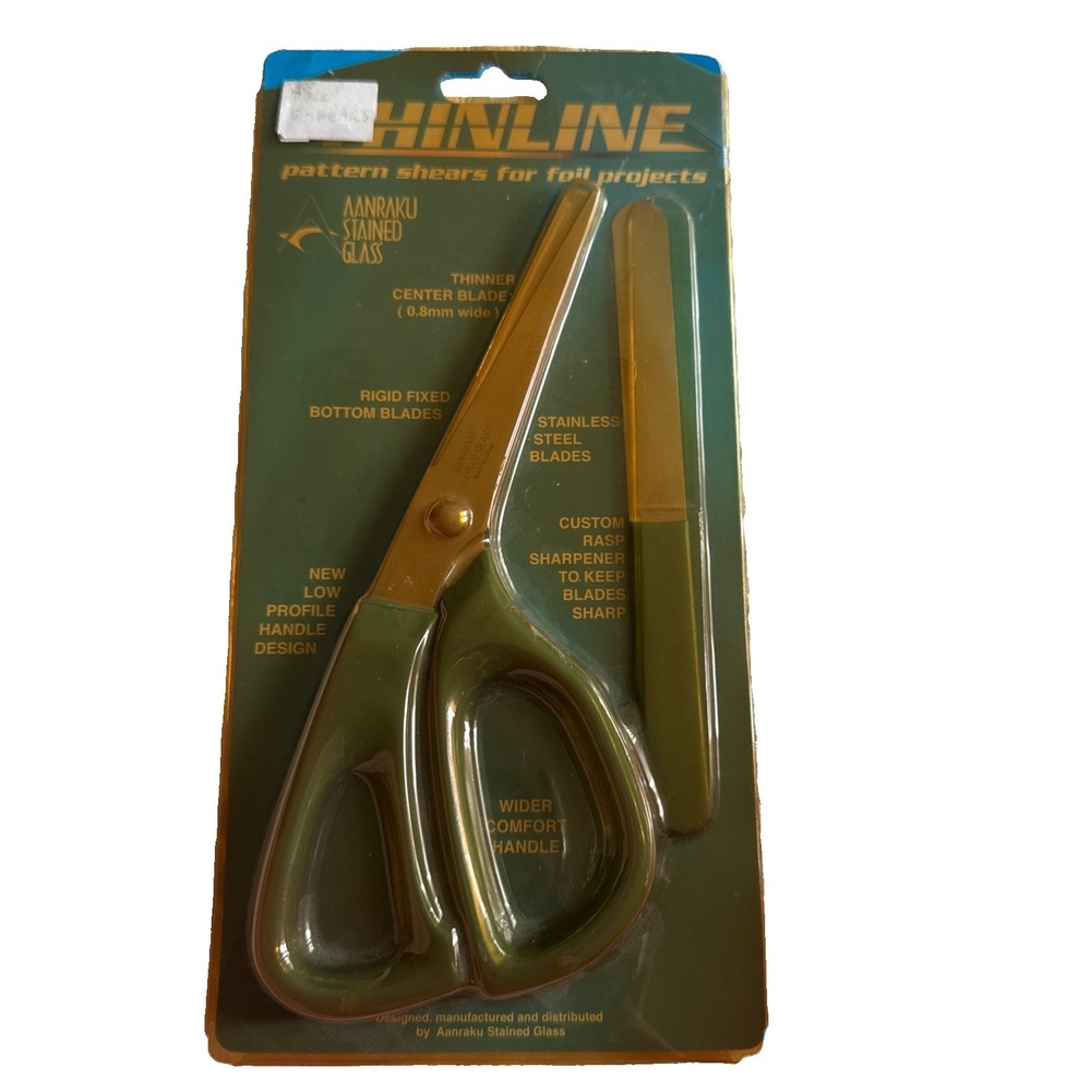 Aanraku Thinline Pattern Shears for Stained Glass With Sharpener New